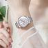 Diamond bezel three eye calendar quartz women's watch