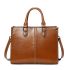 Oiled waxed leather and genuine leather versatile handbag