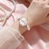 Pearl bracelet diamond quartz women's watch