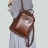 Fashionable waxed leather backpack