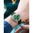 Circle diamond green water ghost quartz women's watch