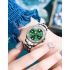 Circle diamond green water ghost quartz women's watch